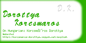 dorottya korcsmaros business card